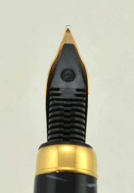 Duke Magnate Fountain Pen - Black Marble Italian Resin, 14k Nib